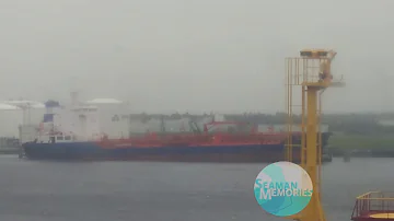 Tanker Vessel Stripping Her Ballast Tanks in the Port of Amsterdam, Netherlands