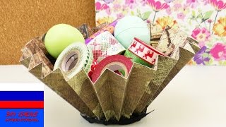 Корзинка из картона для хранения мелочей своими руками Корзинка из картона для хранения мелочей своими руками