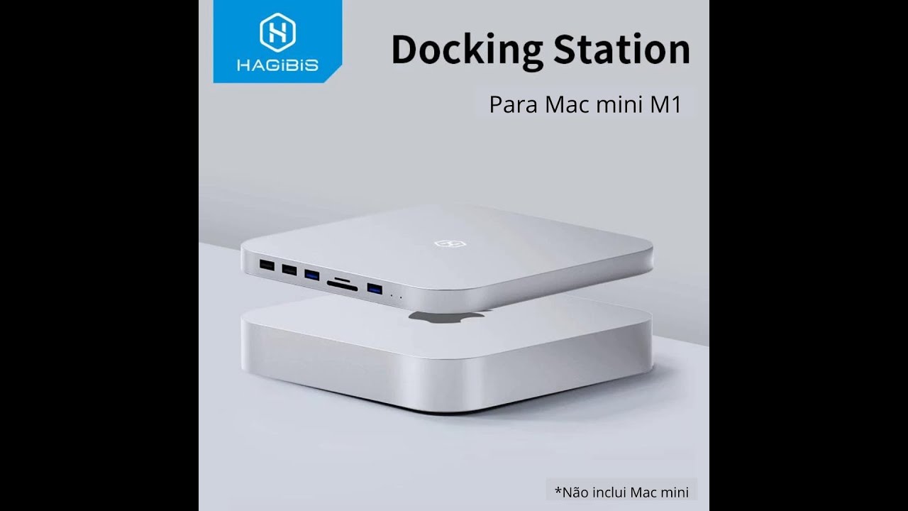 Hub USB-C para Mac mini M1 com compartimento de unidade de disco rígi