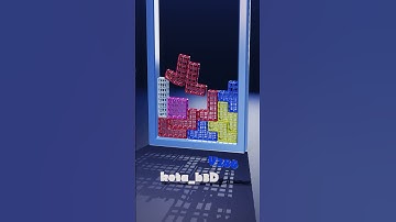 Tetris Softbody Mesh 286 / Blender Animation #softbody #games #tetris #gaming #animation #puzzle