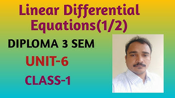 Linear Differential Equations || Differential Equations || class 1|| @SRINIVASMATHS #maths
