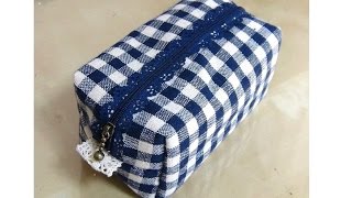 DIY(全てダイソー材料) レースファスナーを使ってポーチを作ってみまし