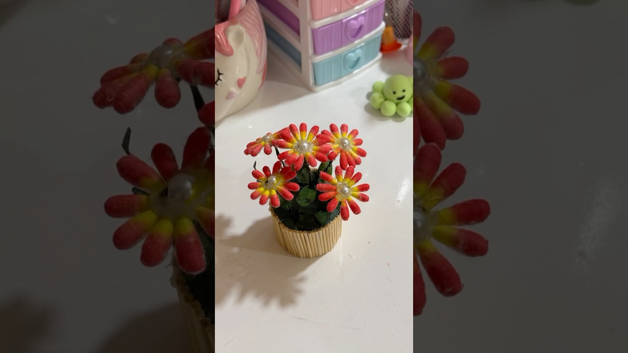 DIY Cotton buds flowers | #shorts #viralvideo #diy
