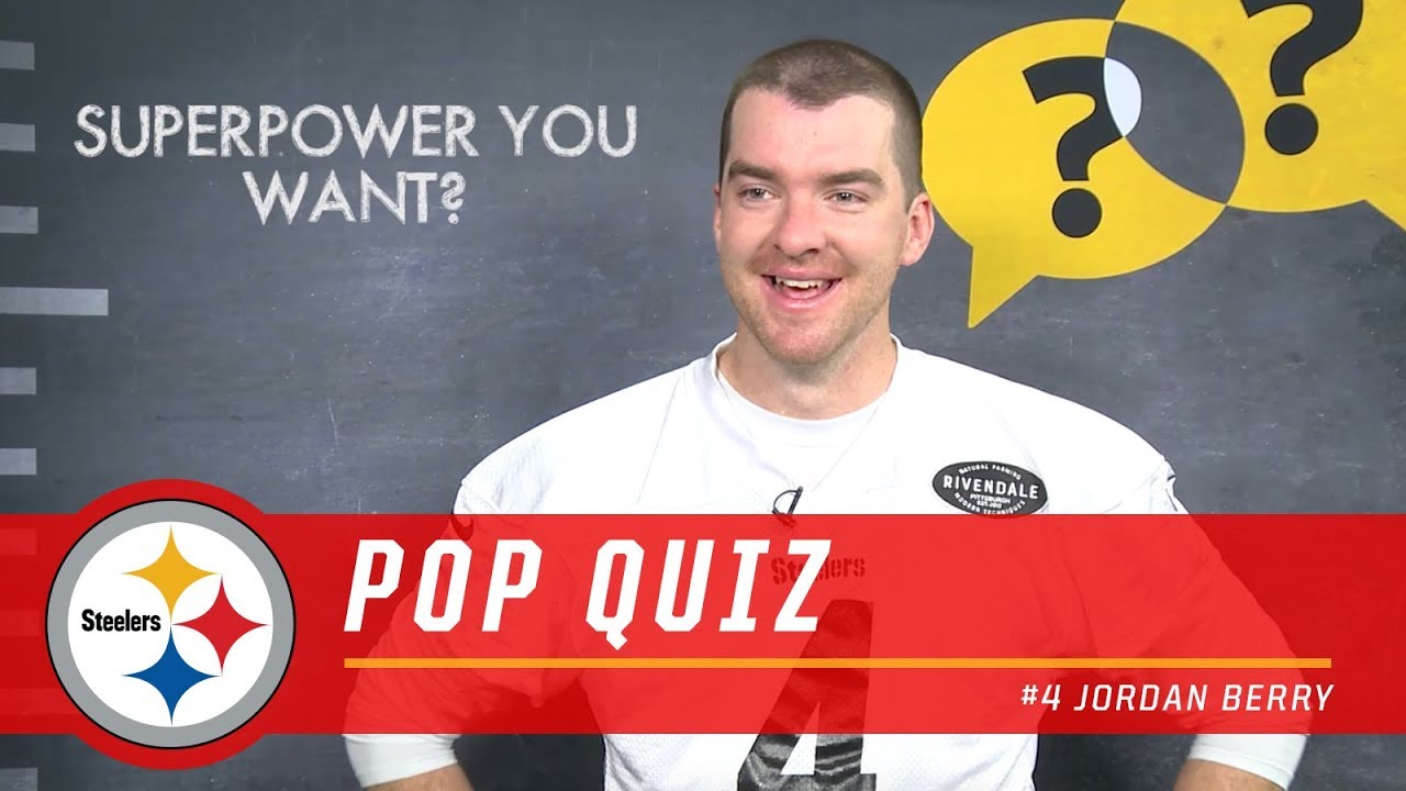 Jordan Berry Answers Rapid Fire Questions | Pittsburgh Steelers Pop Quiz