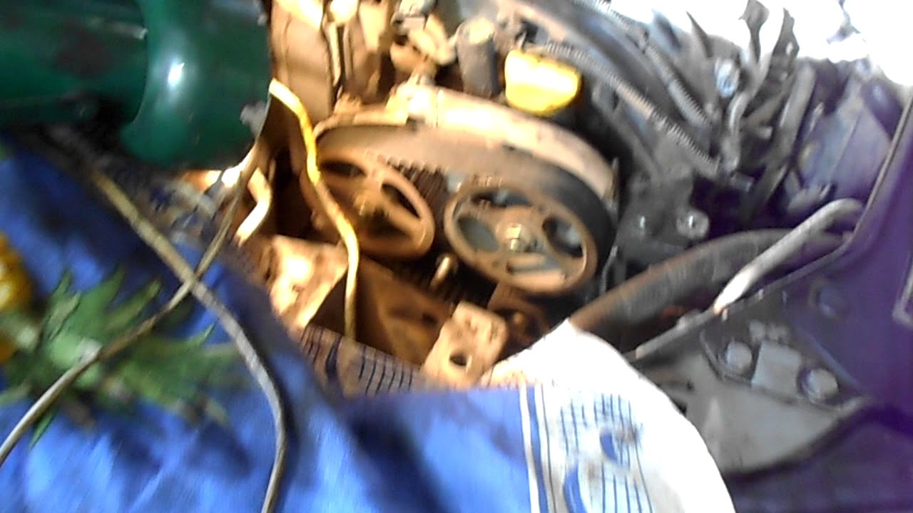 как поменять на рено клио,симбол ремень грм,двигатель К4J Часть 1 - YouTube