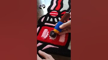 Carving rug process ASMR  #tufting #rugs #carving
