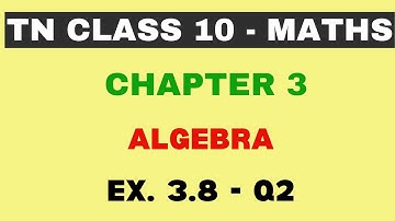 10th Maths | Chapter 3 | Algebra | Exercise 3.8 - Q2 | Maths Clock | TN Class10