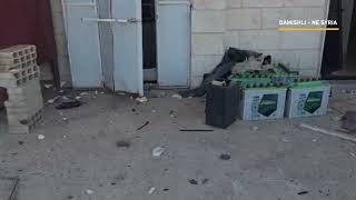 Aftermath of a drone strike on the Kurdish Red Crescent center in Qamishli