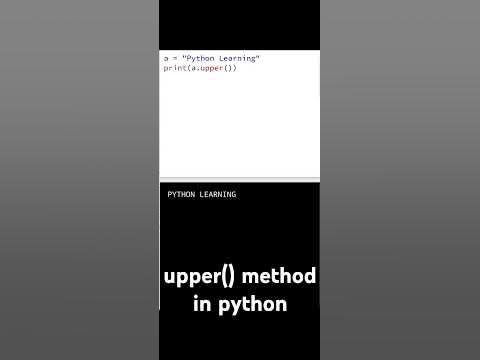 Python Programming : upper() method - YouTube