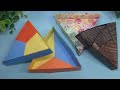 折り紙・箱と蓋・各3枚と糊を使います・Origami gift box・Mr coin origami channel１５