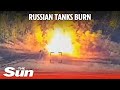 Ukraine blows up Russian tanks and military equipment