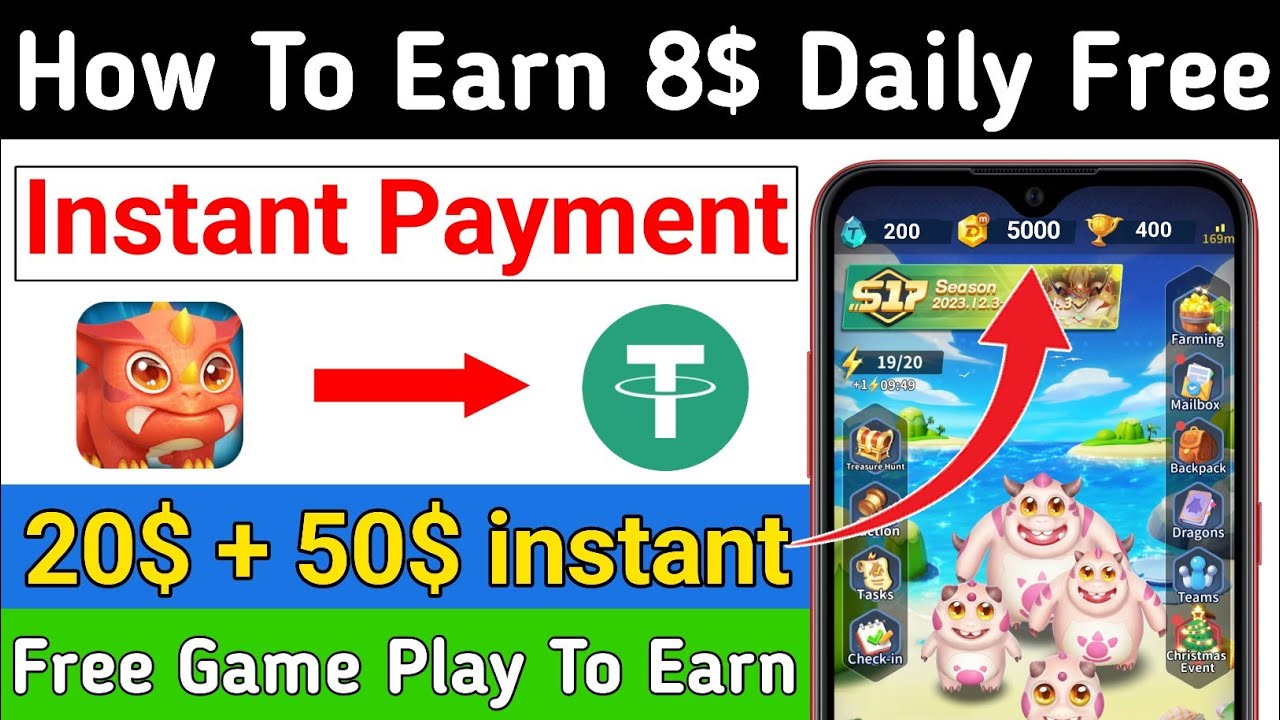 5$ Profit Dragon Master Game Play To Earn Instant Withdraw | dragon master withdrawal proof