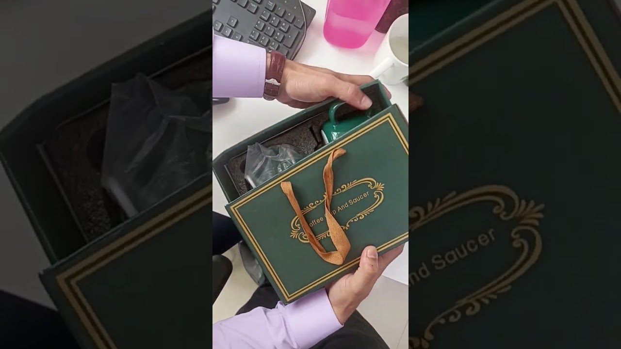 unboxing ceramic coffee cup and saucer buying and selling