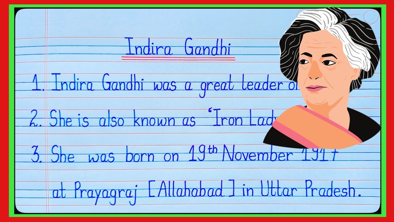 indira gandhi short essay in english