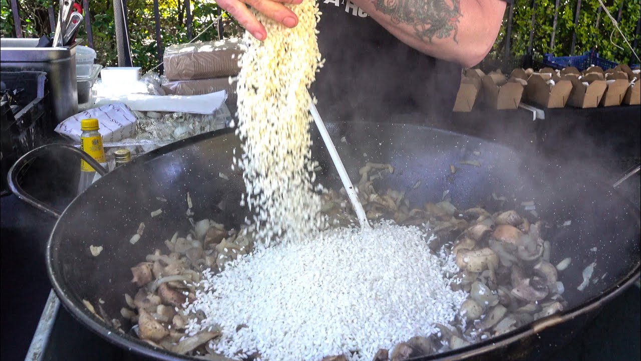 Italian Rice with Mushrooms. "Risotto". London Street Food YouTube