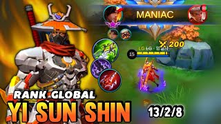 MANIAC! Yss Best Build 2021 | Top Global Yi Sun Shin Gameplay | Mobile Legends✓