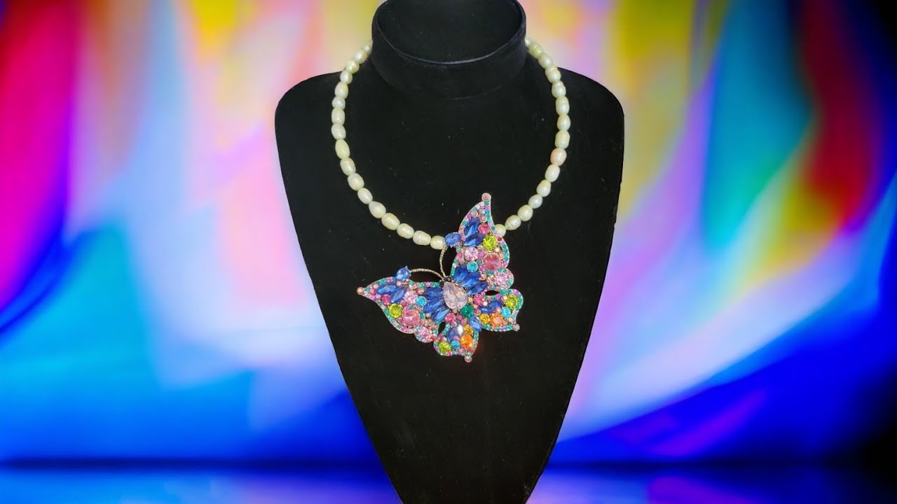 Collier Ancien Multicolore Thème Cinéma/théâtre - Bijou Verre, Unisexe, Occasion