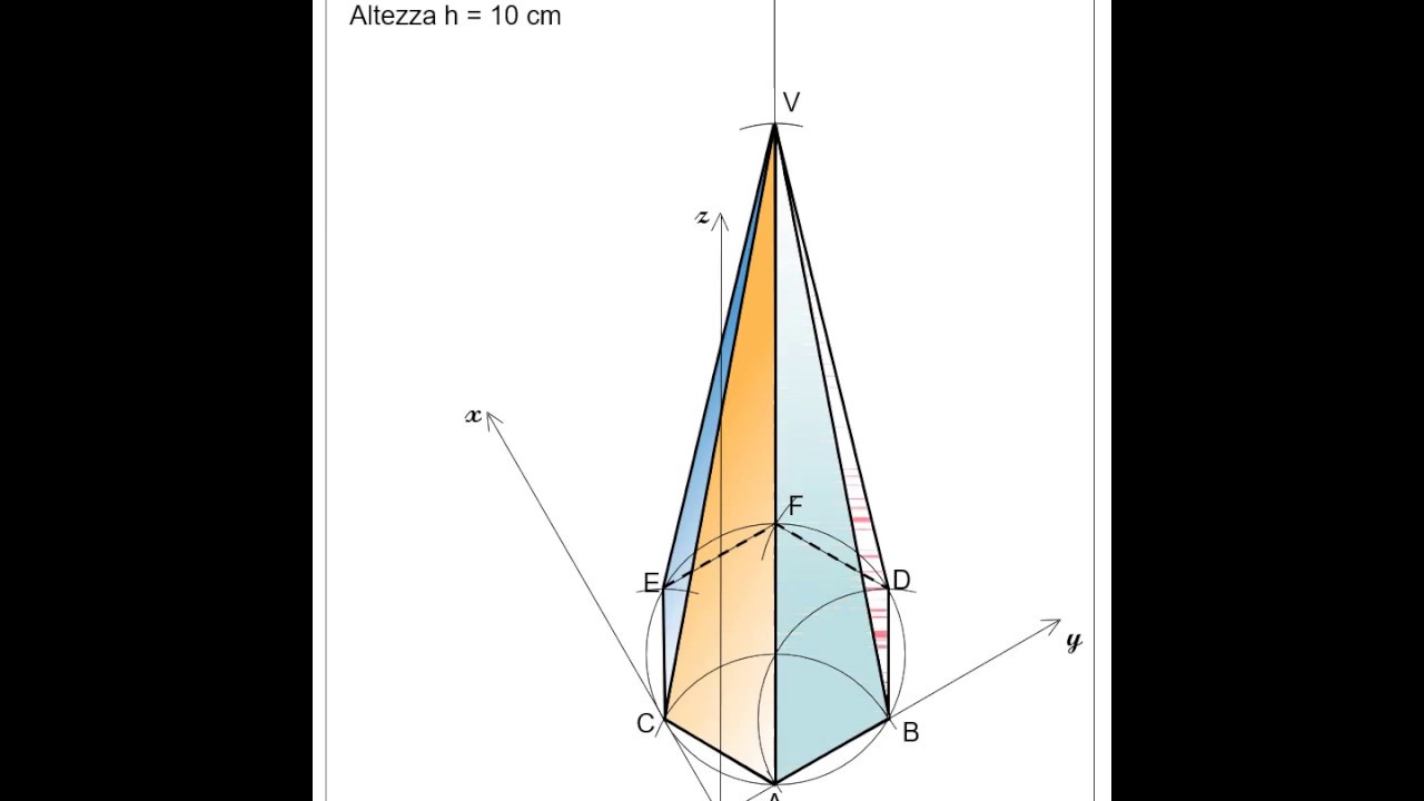 Assonometria Monometrica Di Una Piramide A Base Esagonale