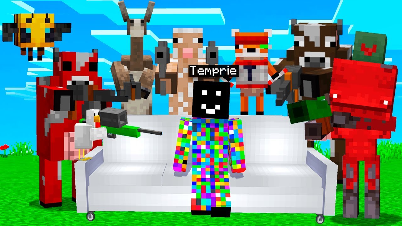 Minecraft, But MOBS Have GUNS!