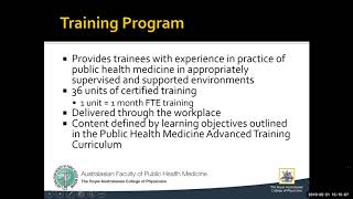 Welcome to the AFPHM Training Program