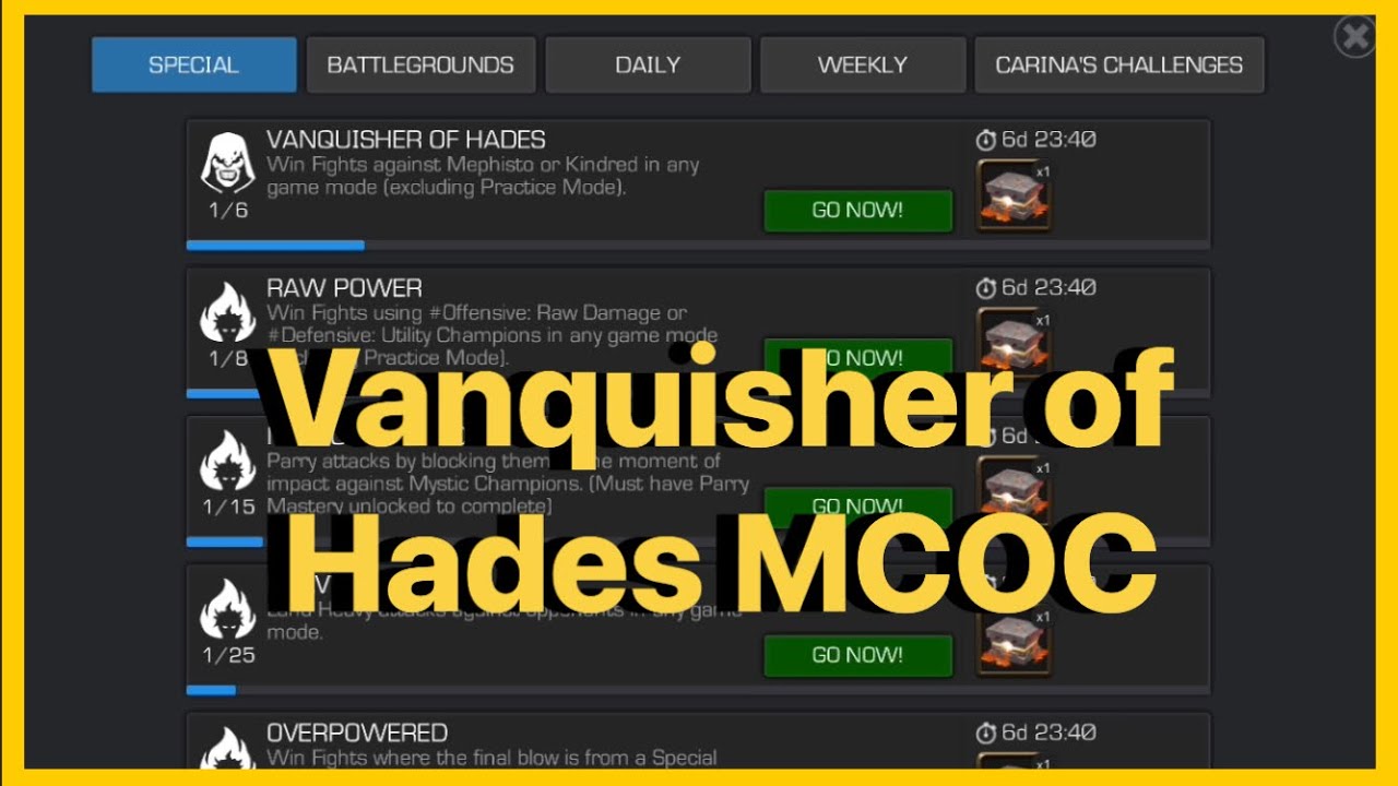 Vanquisher of Hades Mephisto Duel Target MCOC