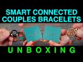 Unboxing connected light up touch bracelets for couples by totwoo