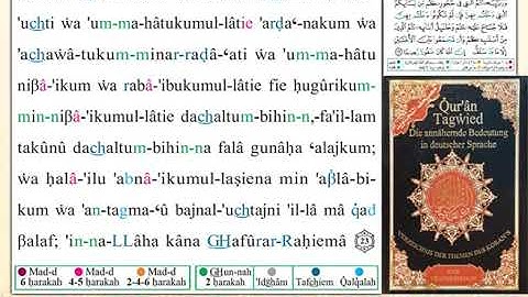 ختمة من مصحف التجويد باللغة الألمانية الصفحة رقم 81