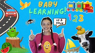 Miss Katie's Baby Learning Compilation  - Learn First Words, Animal Names & Sounds + Nursery Rhymes