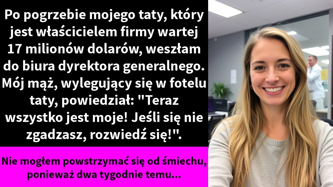Usłyszałam, jak mój mąż, który właśnie okradł firmę mojego zmarłego ojca, wręcza mi dokumenty rozwodowe. „Ta firma jest warta około siedemnastu milionów dolarów. A teraz wszystko należy do mnie....