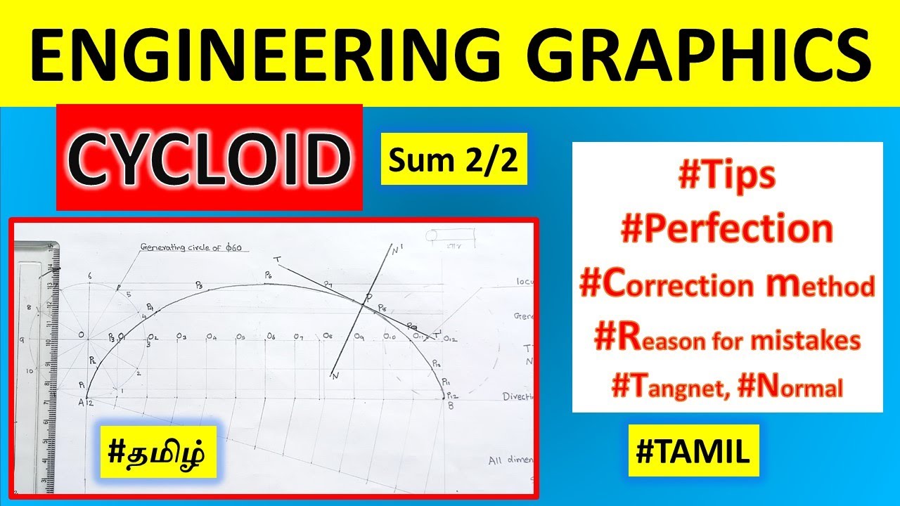 Cycloid Construction | Tamil | Hit like 👍if it's useful | EG | Pravinkumar 