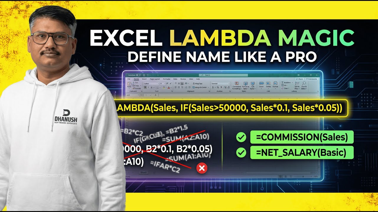Excel LAMBDA Explained | Create Custom Functions Using Define Name (No ...