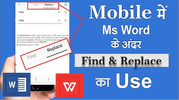 How To Use Find & Replace Ms Word in Mobile | Find & Replace Word Mobile | Wps Office Find Replace