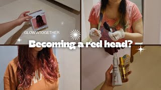Red hair color guide | Aesthetic vlogs | Coloring hair at home˚˖𓍢ִ໋🍒✧˚.🍷⋆