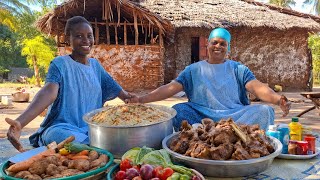 African Village Life: We Cooked Giant Mutton Biryani for the Whole Family!