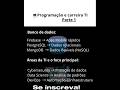Programação e carreira TI #aprender #programação #carreira