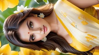 [4K] Ai Lady In Yellow 💛 Saree | Part 1| This Video Has Bad Sound Please Mute The Volume 🔇