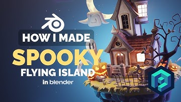 Spooky Flying Island in Blender - 3D Modeling Process | Polygon Runway
