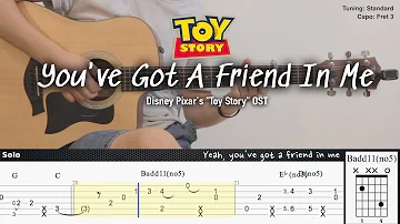 You've Got A Friend In Me - Disney Pixar's "Toy Story" OST | Fingerstyle Guitar | TAB+Chords+Lyrics