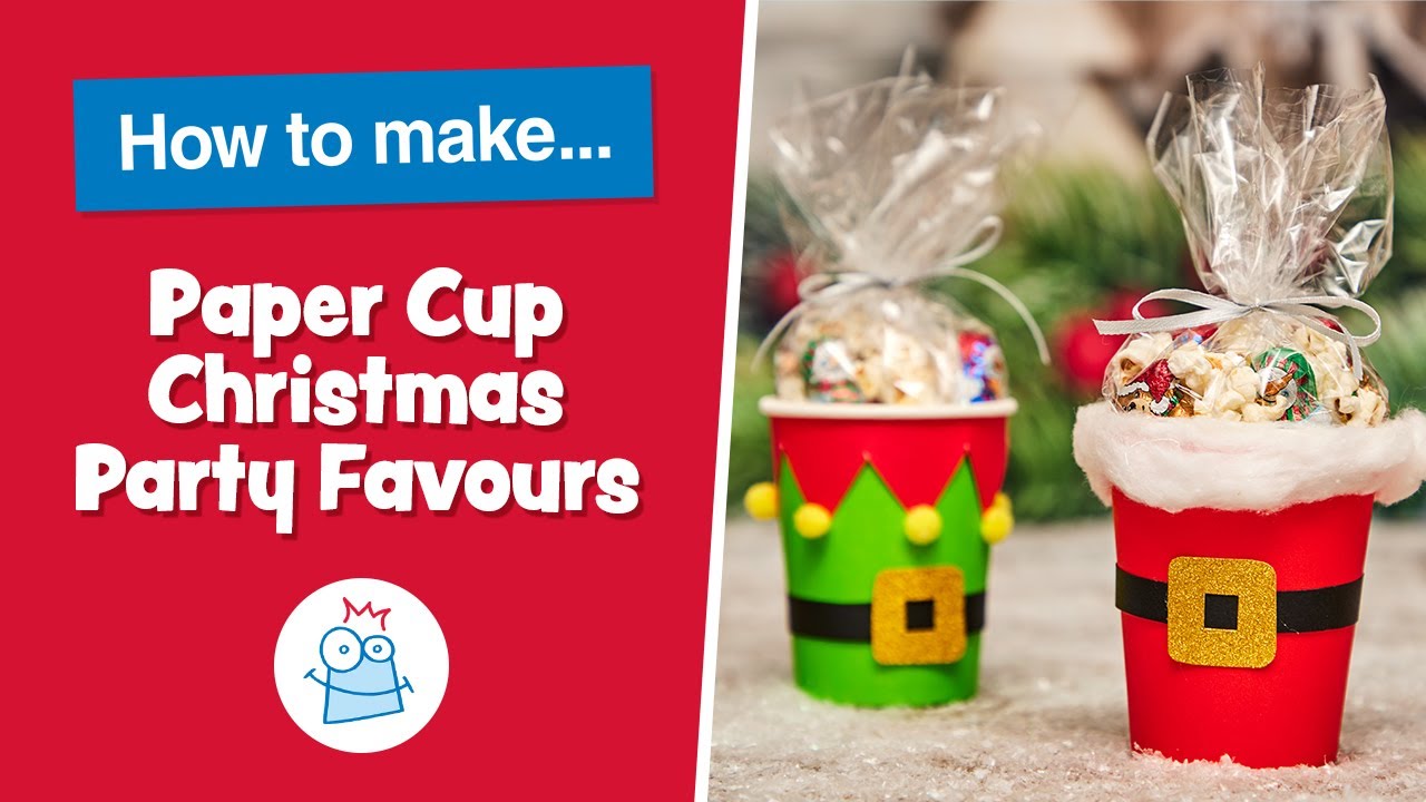 How To Make A Paper Cup Christmas Party Favours | Baker Ross - YouTube