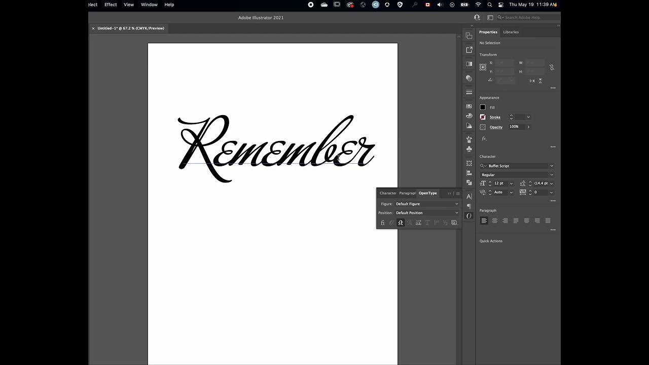 How to turn on ligatures in Adobe Illustrator YouTube