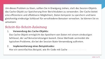 Effizientes Laden von Daten in Session[] für Crystal Reports in C#  Webanwendungen