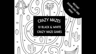 ✔️ 10 KIDS PRINTABLE BLACK & WHITE CRAZY MAZES ✔️