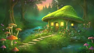 Leprechaun Cottage in the Forest. Ambience with sounds of birds, water creek and music.