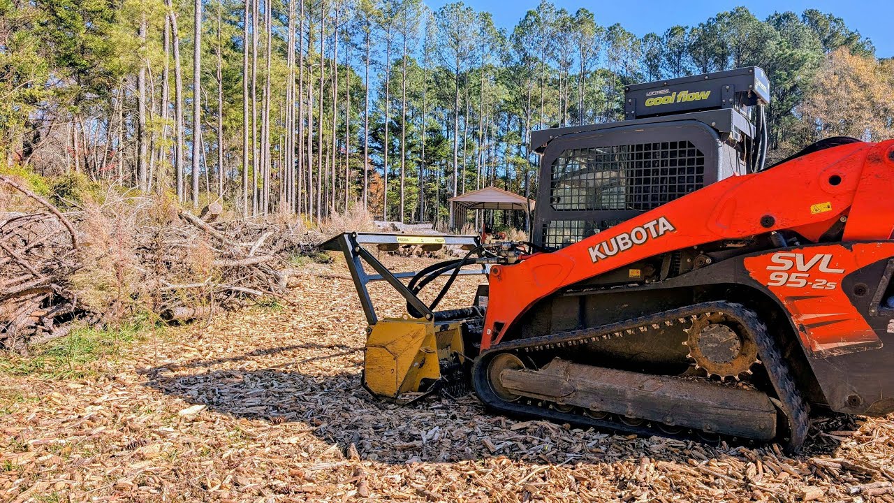 Forestry Line Raking Forestry Mulching Along a Fence Line - YouTube