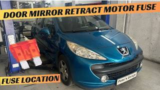 Peugeot 207 Door Mirror Retract Motor fuse relay location replacement
