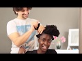 ITALIAN HUSBAND TRIES TO STYLE MY KINKY 4C HAIR  for the first time - lempies