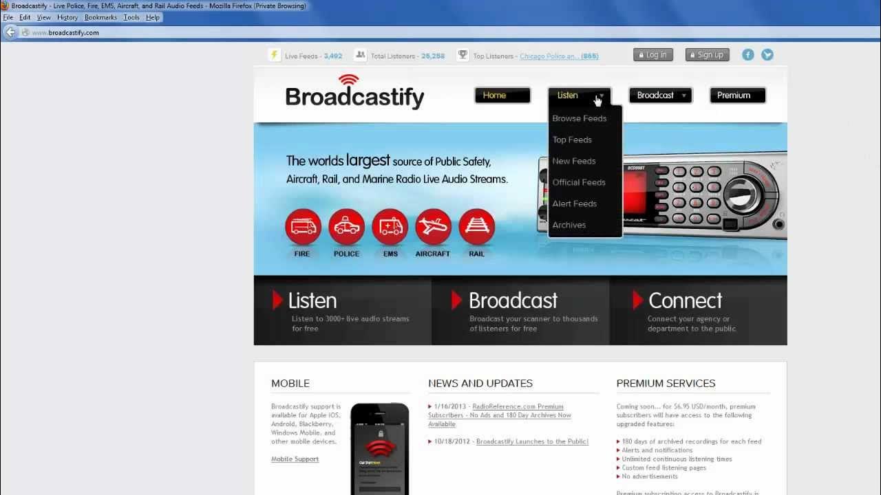 Online Police Scanner BroadCastify YouTube