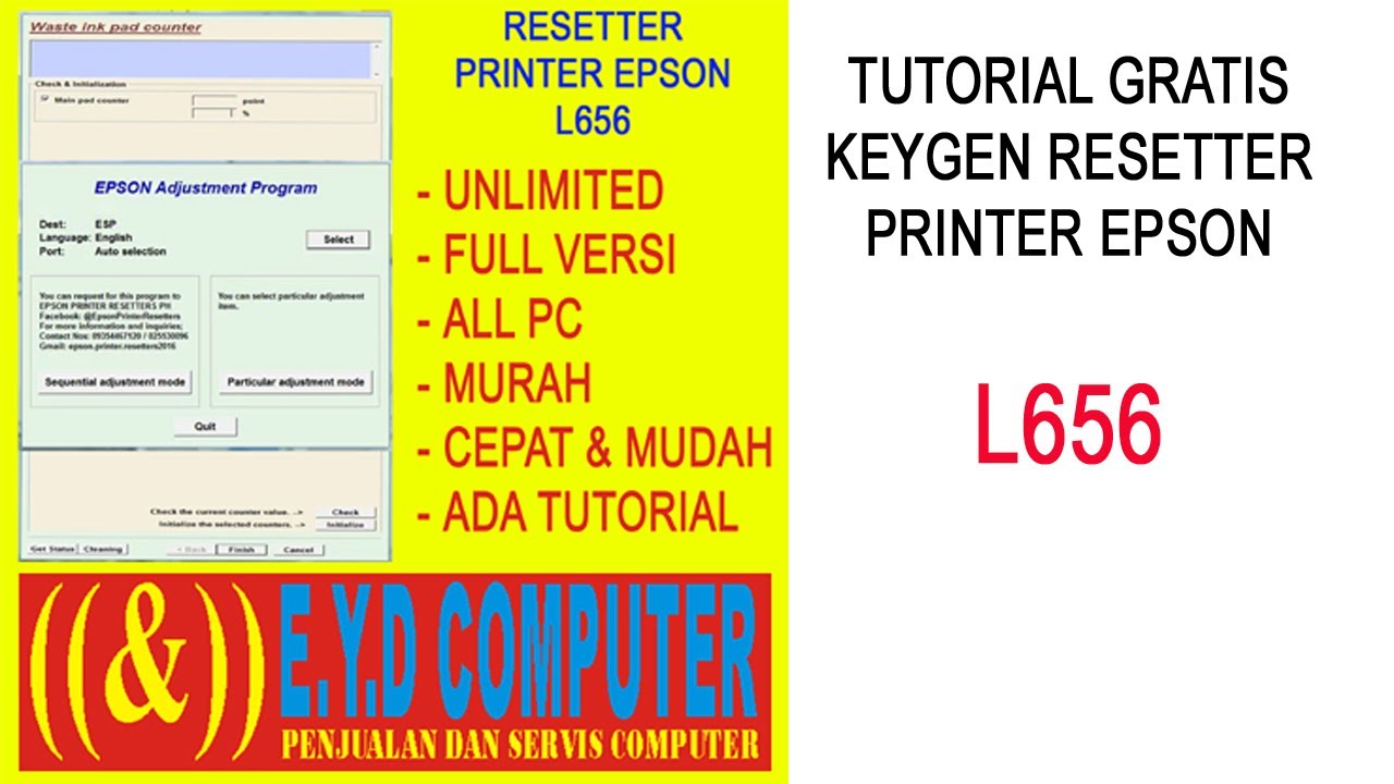 EPSON L656 RESSETER ADJUSTMENT PROGRAM PRINTER EPSON RESETTER RESET RESETER L 656 - TUTORIAL