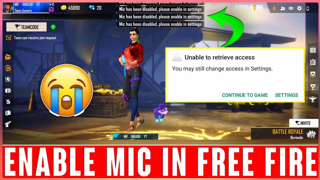 How To Enable Mic In Free Fire Mic Has Been Disable Please Enable In Settings Free Fire YouTube