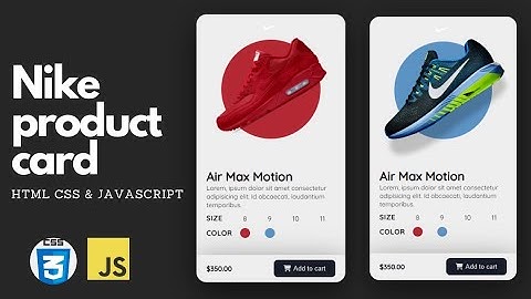 Creative Nike product card UI design | E-commerce card design in HTML5 & CSS3